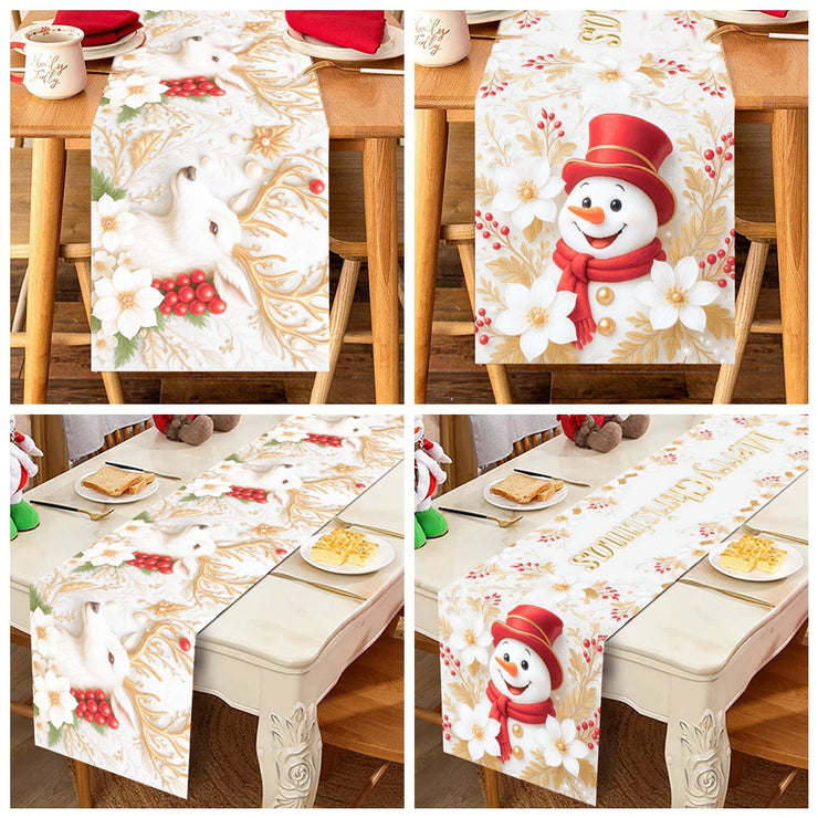 Christmas Table Runner Merry Christmas Decoration for Home Xmas Party Decor 2025 Navidad Notal Noel Ornament Happy New Year 2026