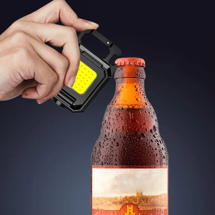 2025 LED Flashlight 1000LM USB Rechargeable COB Work Lights IPX4 Waterproof Keychain Light Lantern for Outdoor Camping Hiking