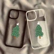 Christmas Tree Pattern Clear Phone Case for iPhone 12 11 13 14 15 16 Pro Max X XR XS 7 8 16 Plus SE 2020 2022 Shockproof Cover