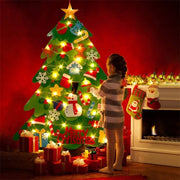 Christmas Wall Decoration Lighting Fixtures Children's Room Kindergarten Shopping Mall DIY Felt Cloth Christmas Tree Wall Lamp