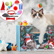 24pcs 2025 Christmas Festival Cat Advents Calendar Play Toys Countdown Surprise Present Box Decorations Gifts Teasing Stick Pet