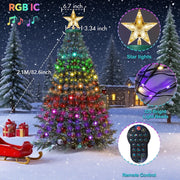 Christmas Tree Starlight Decorations, Timer-Controlled Ambient Lighting, Smart Christmas Light Strips, Bluetooth App-Controlled