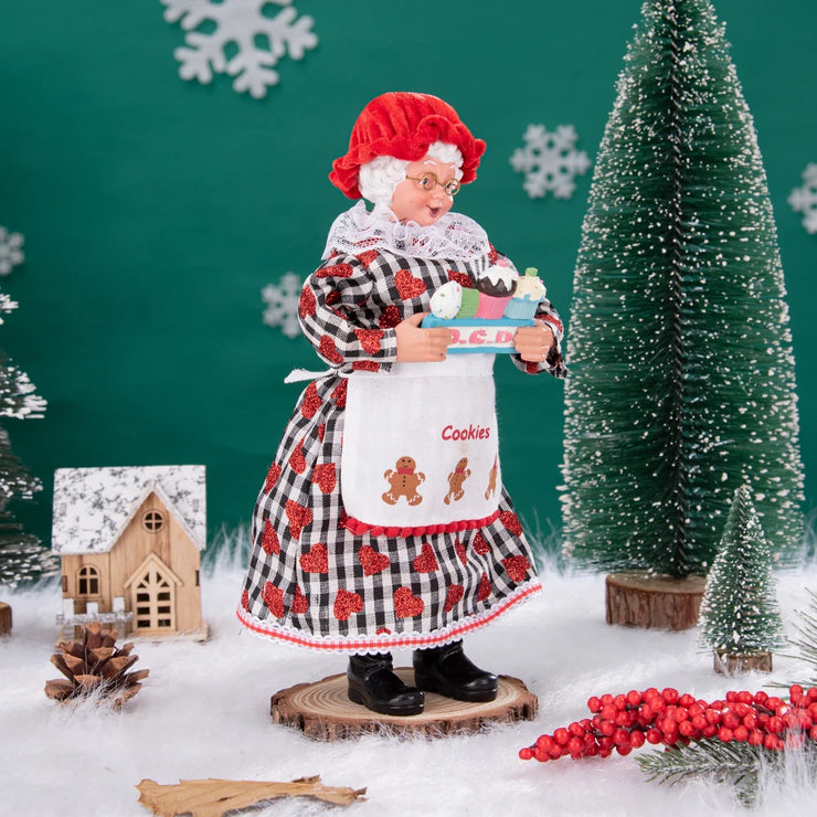 Christmas Tree Decor KitchenMrs Claus Figurines Home Decoration Christmas Holiday Collection 28CM Standing Grandma Santa Claus