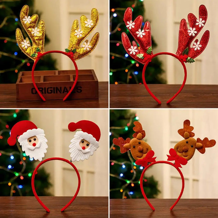 Christmas Headband Decoration for Kids Adult Cute Santa Elk Xmax Hair Accessories Costume Prop Christmas Decoration 2024 Navidad