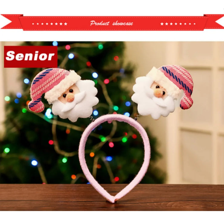 Christmas Headband Decoration for Kids Adult Cute Santa Elk Xmax Hair Accessories Costume Prop Christmas Decoration 2024 Navidad