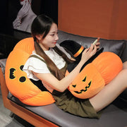 2025 Happy Halloween Party Wearing Hat Pumpkin Demon Doll Stuffed Soft Halloween Plush Toy PP Cotton Funny Pumpkin Throw Pillow