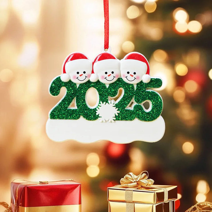 Creative Christmas Resin Pendant 2025 Family Christmas Snowman Christmas Tree Decoration Gift