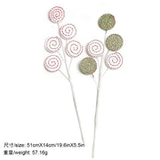 Christmas Decorations Candy Snow Berries Artificial Bouquet Xmas Tree Pendant Ornament Home Decor New Year 2025 Gift Accessories