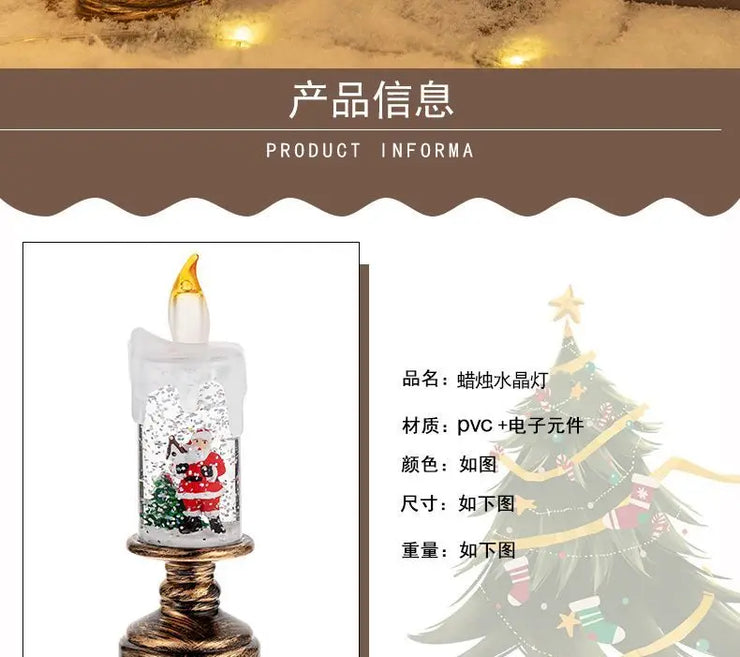 Christmas Candle Night Light Desktop Decoration - LED Luminous Ambient Ornament Gift for Home Scene Setup
