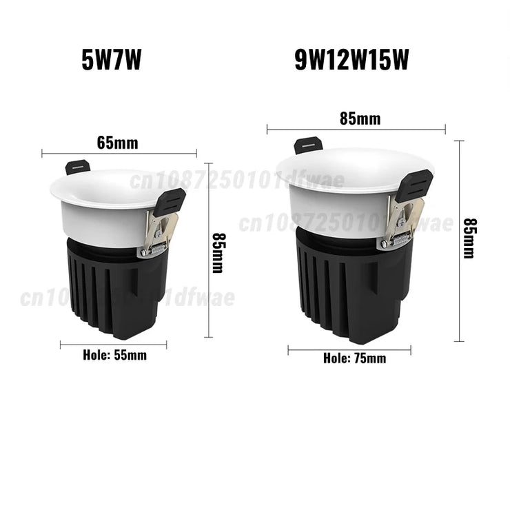 2025 New type LED curved surface spotlights, anti-glare downlights, living room and bedroom ceiling lights for indoor lighting