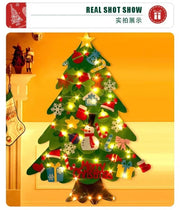 Christmas Wall Decoration Lighting Fixtures Children's Room Kindergarten Shopping Mall DIY Felt Cloth Christmas Tree Wall Lamp