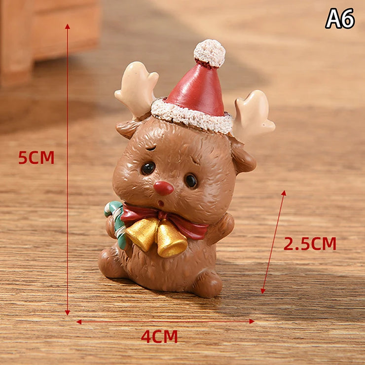 【MAX-22】Christmas Series Resin Animal Party Creative Mini Christma Tree Old Girl Kids Cute Gift Home Decoration Supplies Decor