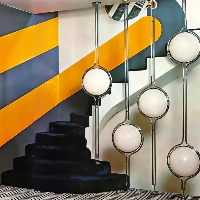 2025 Modern Creative LED Floor Lamp Chrome Metal White Acrylic Ball Lights Art Lighting Living Dining Room Bedroom Home Decor