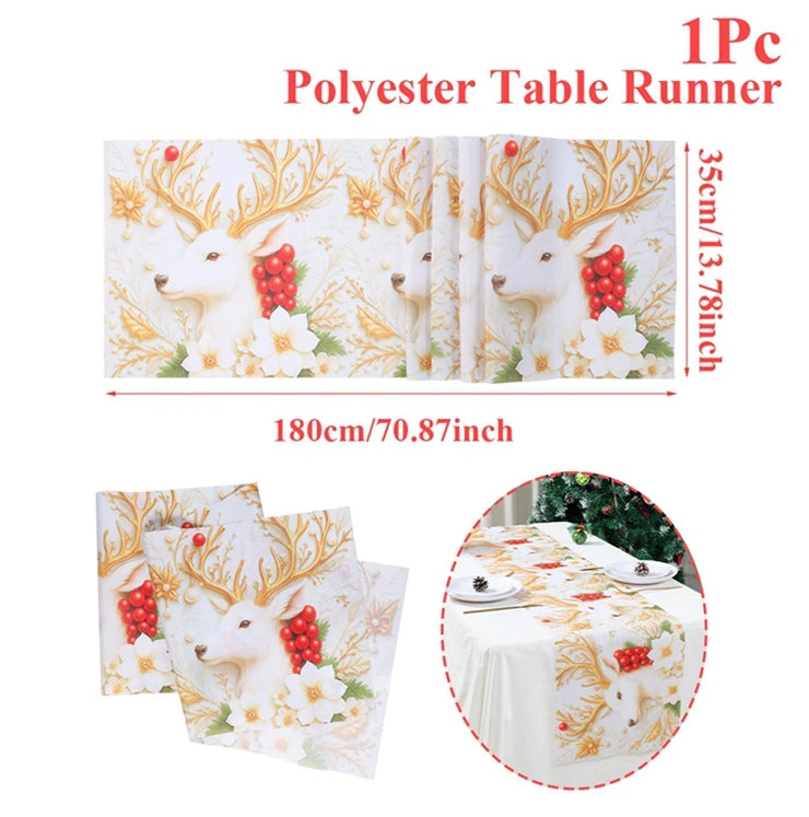 Christmas Table Runner Merry Christmas Decoration for Home Xmas Party Decor 2025 Navidad Notal Noel Ornament Happy New Year 2026
