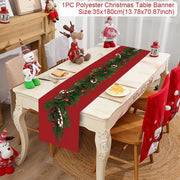 Christmas Table Runner Merry Christmas Decoration for Home Xmas Party Decor 2025 Navidad Notal Noel Ornament Happy New Year 2026