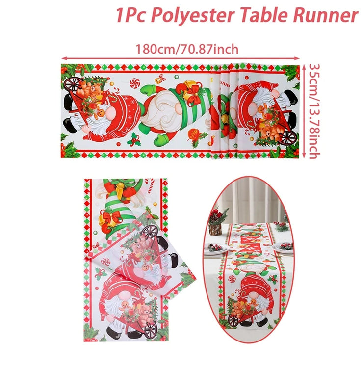 Christmas Table Runner Merry Christmas Decoration for Home Xmas Party Decor 2025 Navidad Notal Noel Ornament Happy New Year 2026