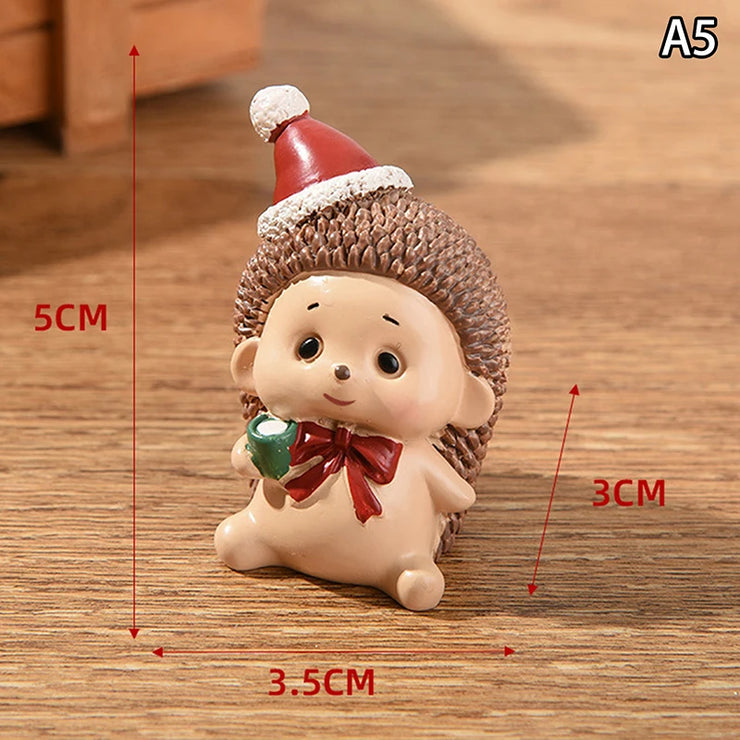 【MAX-22】Christmas Series Resin Animal Party Creative Mini Christma Tree Old Girl Kids Cute Gift Home Decoration Supplies Decor