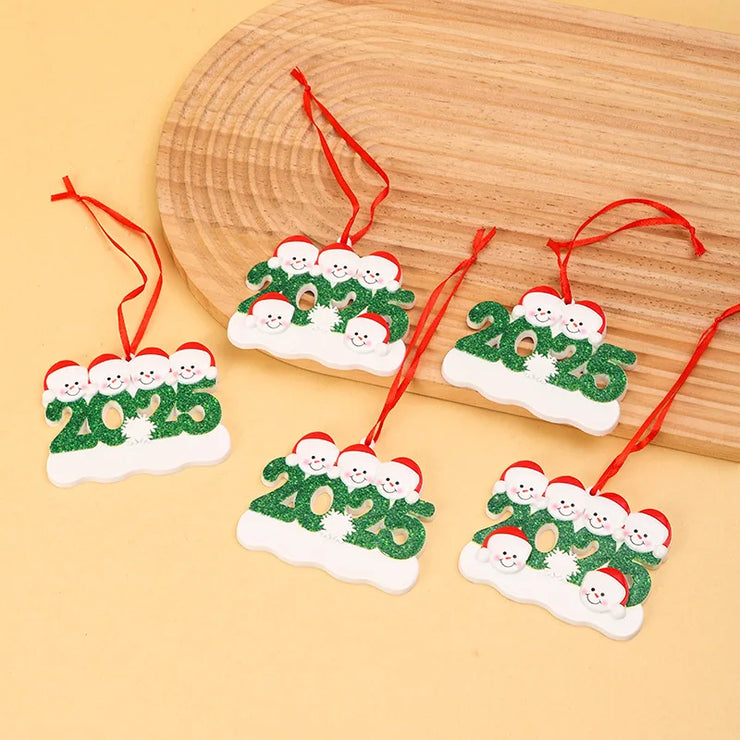 Creative Christmas Resin Pendant 2025 Family Christmas Snowman Christmas Tree Decoration Gift