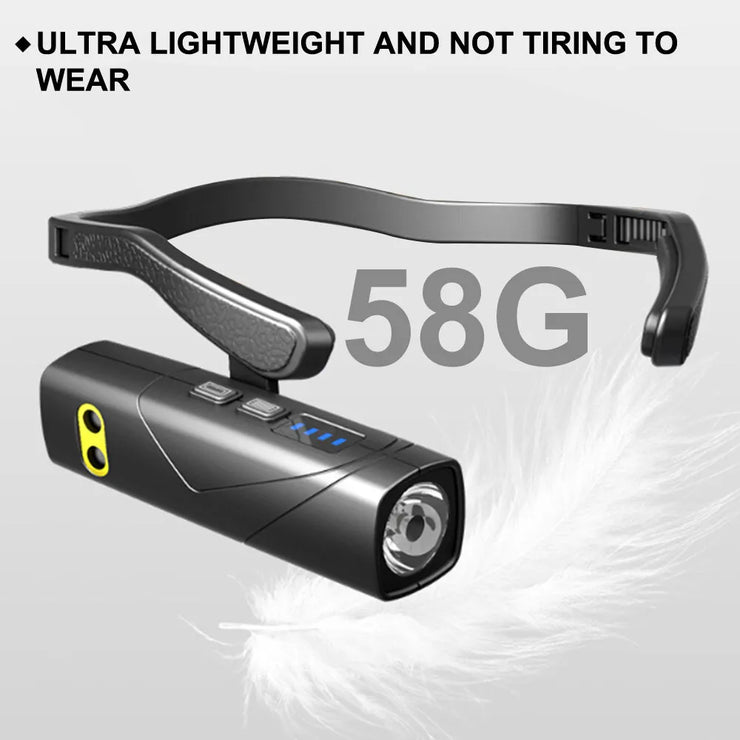 2025New Induction LED Headlamp  Ear Hook Lightweight Waterproof Hands-Free Flashlight for Fishing Cycling Running Camping Hiking