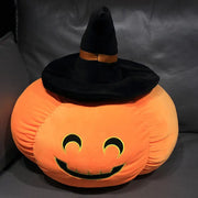 2025 Happy Halloween Party Wearing Hat Pumpkin Demon Doll Stuffed Soft Halloween Plush Toy PP Cotton Funny Pumpkin Throw Pillow