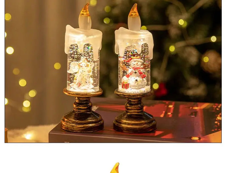 Christmas Candle Night Light Desktop Decoration - LED Luminous Ambient Ornament Gift for Home Scene Setup
