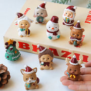 【MAX-22】Christmas Series Resin Animal Party Creative Mini Christma Tree Old Girl Kids Cute Gift Home Decoration Supplies Decor