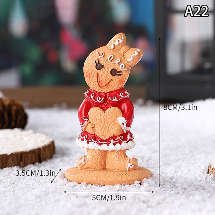【MAX-22】Christmas Series Resin Animal Party Creative Mini Christma Tree Old Girl Kids Cute Gift Home Decoration Supplies Decor