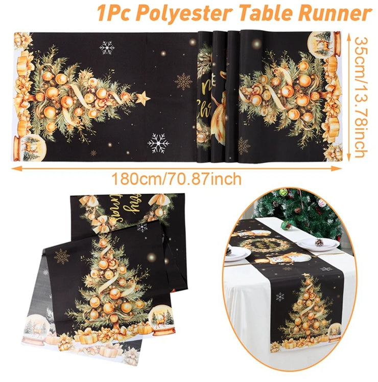Christmas Table Runner Merry Christmas Decoration for Home Xmas Party Decor 2025 Navidad Notal Noel Ornament Happy New Year 2026