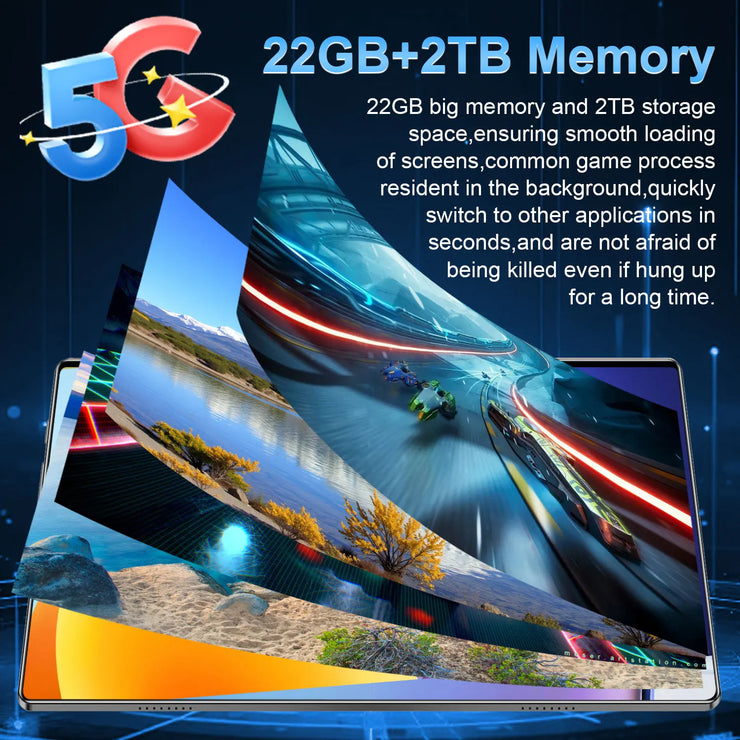 2025 Tablet Android 20000mAh 10.36 inch Global Version 22GB+2TB New Network 14 Core Android 13.0 Wifi Tablet
