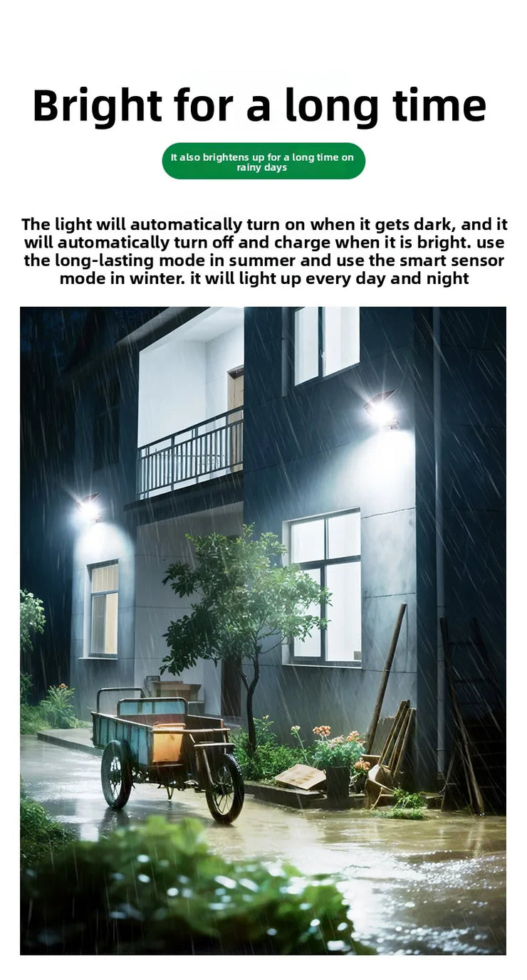 2025 1200LM High Power Solar Led Light Outdoor Powerful Outdoor Motion Sensor Solar Lamp Waterproof Garden Wall Yard Street Lamp