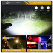 2025 10000Lums Dual Light Source Flashlight with Power Bank Function Built in Battery Camping Flash light with warning light