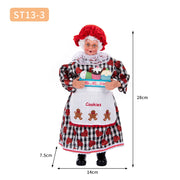 Christmas Tree Decor KitchenMrs Claus Figurines Home Decoration Christmas Holiday Collection 28CM Standing Grandma Santa Claus