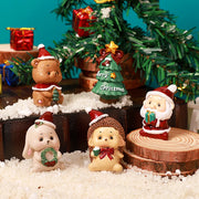 【MAX-22】Christmas Series Resin Animal Party Creative Mini Christma Tree Old Girl Kids Cute Gift Home Decoration Supplies Decor