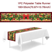 Christmas Table Runner Merry Christmas Decoration for Home Xmas Party Decor 2025 Navidad Notal Noel Ornament Happy New Year 2026