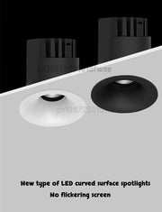 2025 New type LED curved surface spotlights, anti-glare downlights, living room and bedroom ceiling lights for indoor lighting