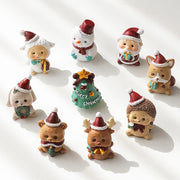 【MAX-22】Christmas Series Resin Animal Party Creative Mini Christma Tree Old Girl Kids Cute Gift Home Decoration Supplies Decor