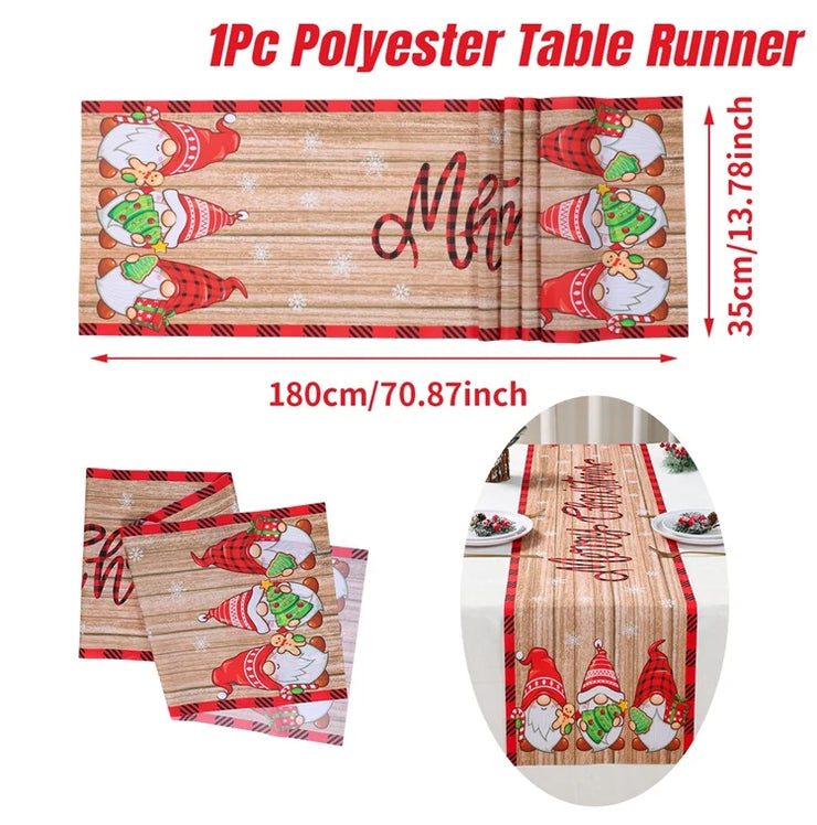 Christmas Table Runner Merry Christmas Decoration for Home Xmas Party Decor 2025 Navidad Notal Noel Ornament Happy New Year 2026