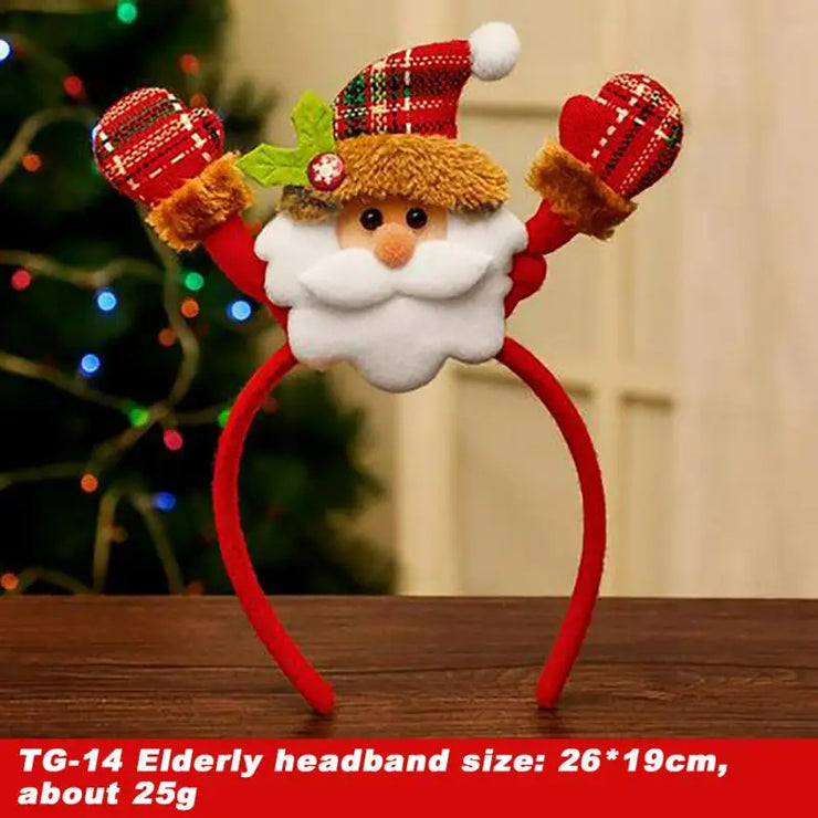 Christmas Headband Decoration for Kids Adult Cute Santa Elk Xmax Hair Accessories Costume Prop Christmas Decoration 2024 Navidad