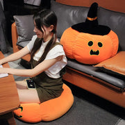 2025 Happy Halloween Party Wearing Hat Pumpkin Demon Doll Stuffed Soft Halloween Plush Toy PP Cotton Funny Pumpkin Throw Pillow