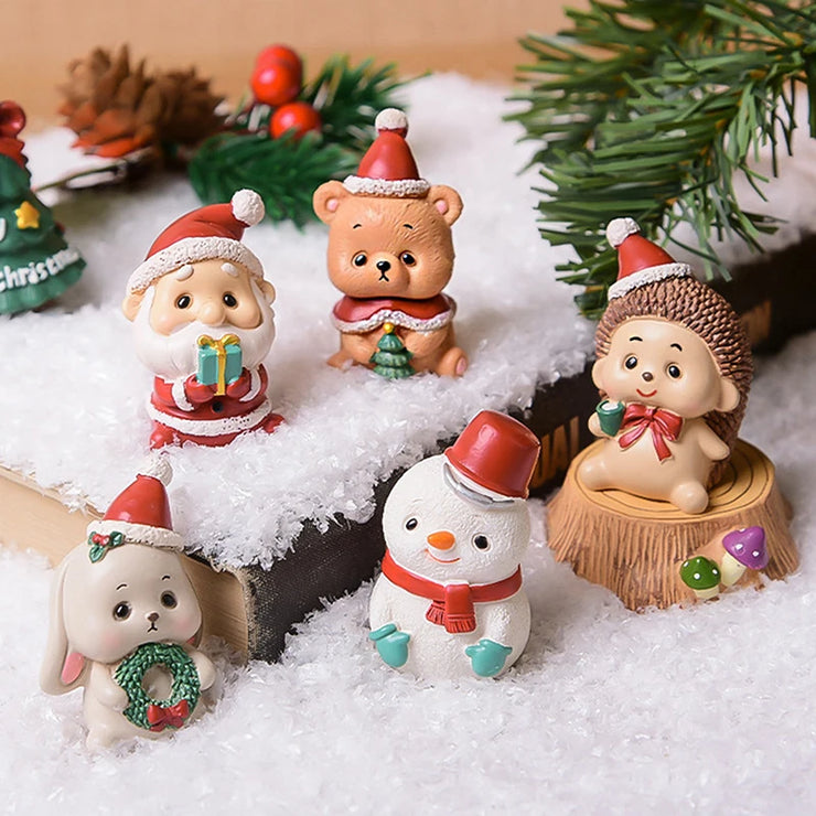 【MAX-22】Christmas Series Resin Animal Party Creative Mini Christma Tree Old Girl Kids Cute Gift Home Decoration Supplies Decor