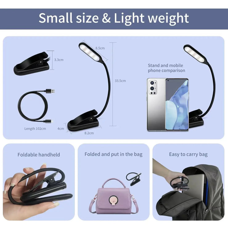2025 New book reading light LED book light for bed reading - reading at night without harming the eyes