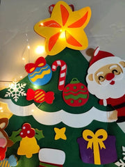 Christmas Wall Decoration Lighting Fixtures Children's Room Kindergarten Shopping Mall DIY Felt Cloth Christmas Tree Wall Lamp