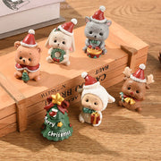 【MAX-22】Christmas Series Resin Animal Party Creative Mini Christma Tree Old Girl Kids Cute Gift Home Decoration Supplies Decor
