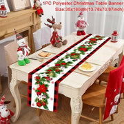Christmas Table Runner Merry Christmas Decoration for Home Xmas Party Decor 2025 Navidad Notal Noel Ornament Happy New Year 2026