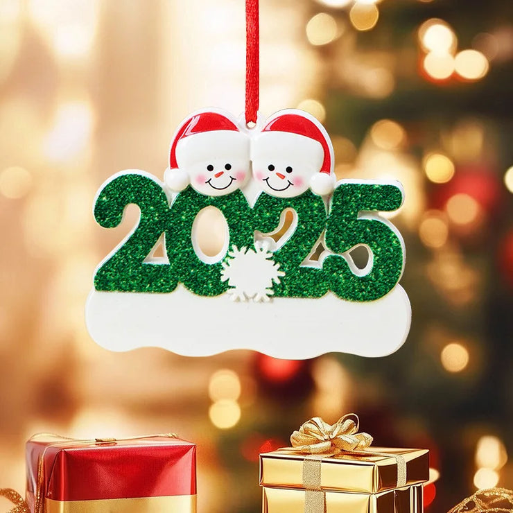 Creative Christmas Resin Pendant 2025 Family Christmas Snowman Christmas Tree Decoration Gift