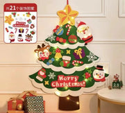 Christmas Wall Decoration Lighting Fixtures Children's Room Kindergarten Shopping Mall DIY Felt Cloth Christmas Tree Wall Lamp