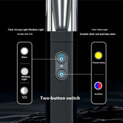 2025 10000Lums Dual Light Source Flashlight with Power Bank Function Built in Battery Camping Flash light with warning light