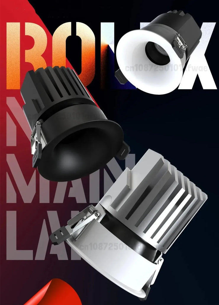 2025 New type LED curved surface spotlights, anti-glare downlights, living room and bedroom ceiling lights for indoor lighting