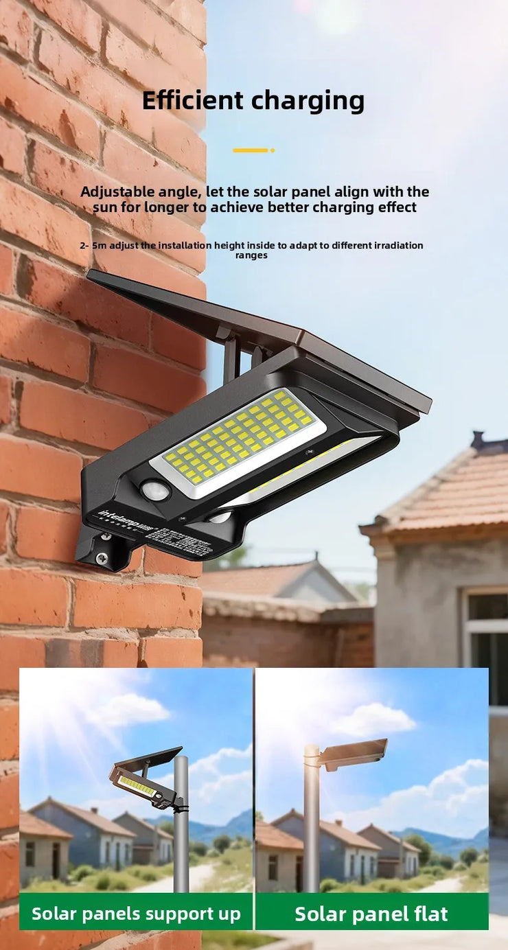 2025 1200LM High Power Solar Led Light Outdoor Powerful Outdoor Motion Sensor Solar Lamp Waterproof Garden Wall Yard Street Lamp
