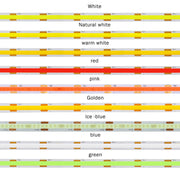 CR2025 Powered COB LED Light Strip 5V 8mm PCB Flexible Tape Ribbon Night Lamp TV Backlights Warm/White/Red/Green/Pink/Ice Blue